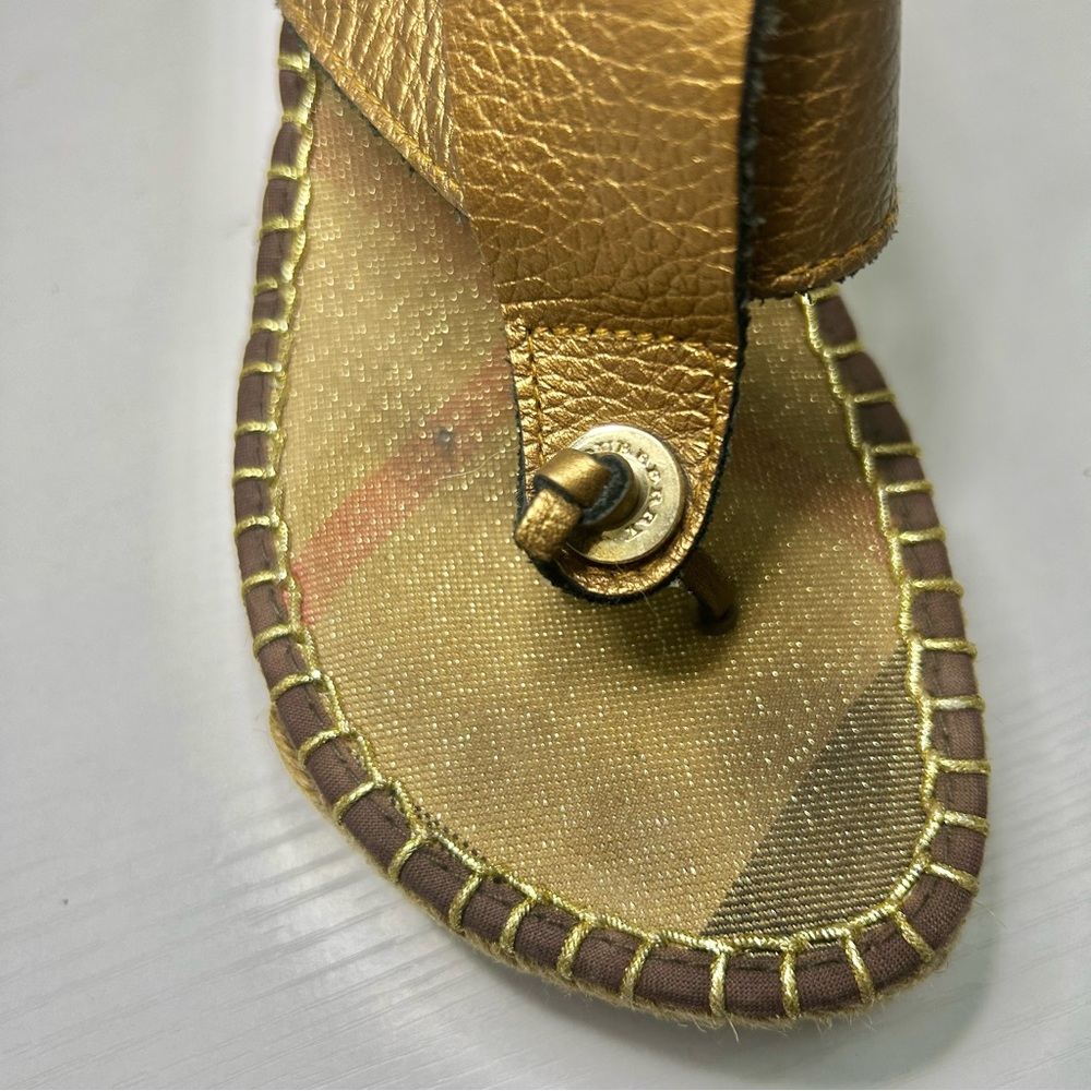 Burberry Espadrille Classic Nova Metallic Wedge Sandal EU 39 US 8.5 - Picture 15 of 16